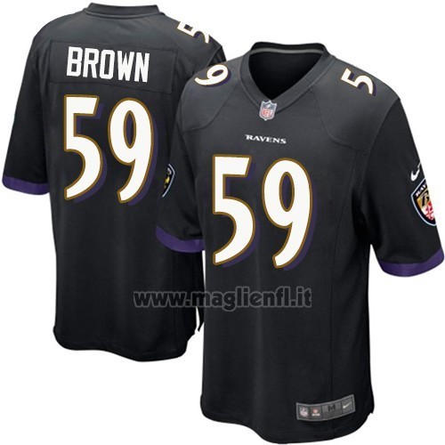 Maglia NFL Game Baltimore Ravens Brown Nero